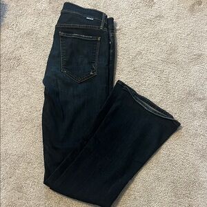 MOTHER Women's Bootcut Jeans in Dark Indigo/Black